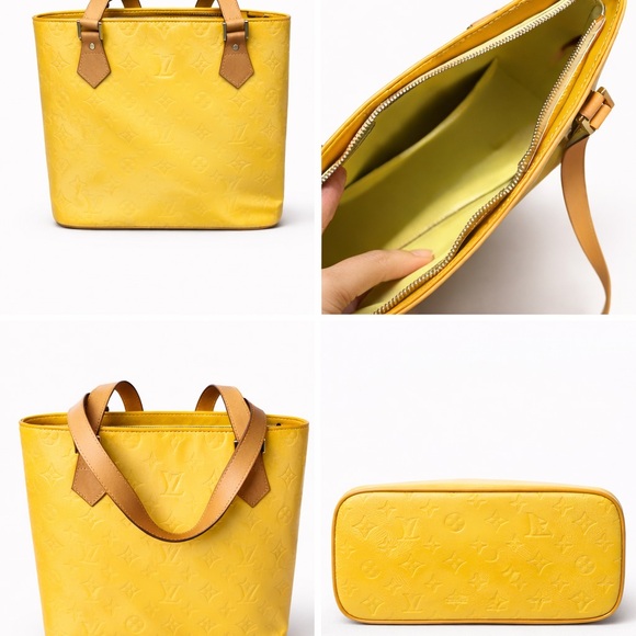 Louis Vuitton Vernis Reade PM Tote Yellow. Has lock on outer and inner zipper! - Picture 7 of 7